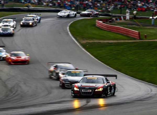 Mike Skeen led early at Mid Ohio in his Hawk Performance Audi R8 Ultra.  [Andy Clary Photo]