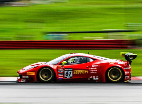 Anthony Lazzaro in the Ferrari 458 GT3 Italia at Mid Ohio.  [Andy Clary Photo]