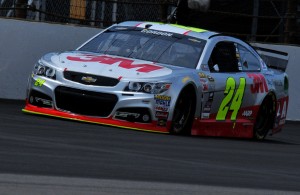 Jeff Gordon during qualifying for his final Brickyard 400 race. [John Wiedemann Photo]