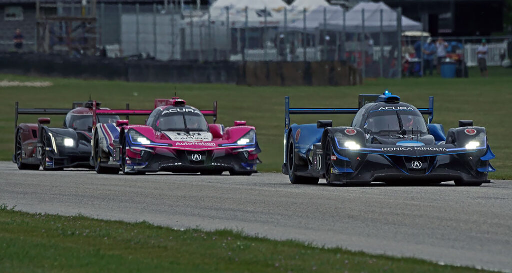 Wayne Taylor Racing Acura leading the Michael Shank Racing Acura and Cadillac Racing at Road America. [Pete Gorski Photo]