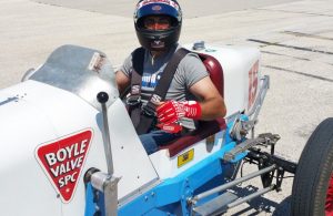 Driving the Miller at Milwaukee. [Eddie Le Pine photo]