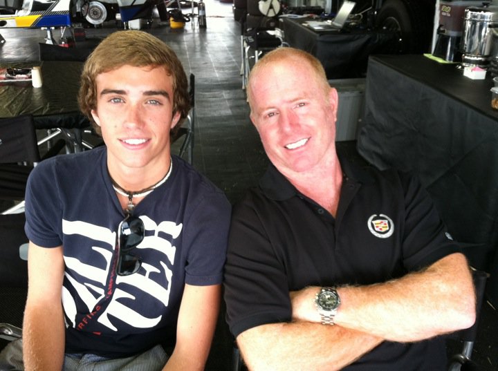 Canaan O’Connell with his dad, four-time Pirelli World Challenge GT champion, Johnny. [photo courtesy Pirelli World Challenge]