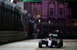 Nico Rossberg on track in Singapore. [Photo by Cliff Mason of Getty Images]