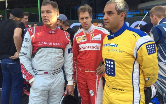 Tom Kristensen, Sebastian Vettel and Juan Montoya.  [Photo by Eddie LePine]