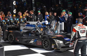 Winning car pushed to victory lane. [Joe Jennings Photo]