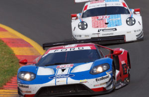 Ford GT in race action at Watkins Glen. [Photo by Jack Webster]