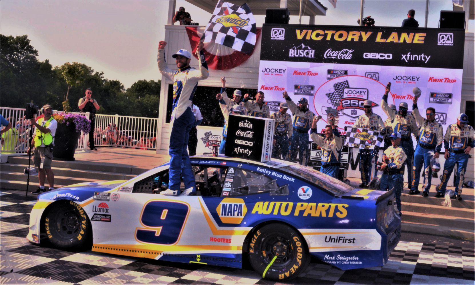 Chase Elliott in victory lane at Road America. [Dave Jensen Photo]