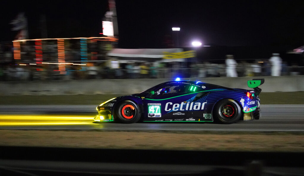 GTD winning Ferrari under barking for Turn 10. [Jack Webster photo]