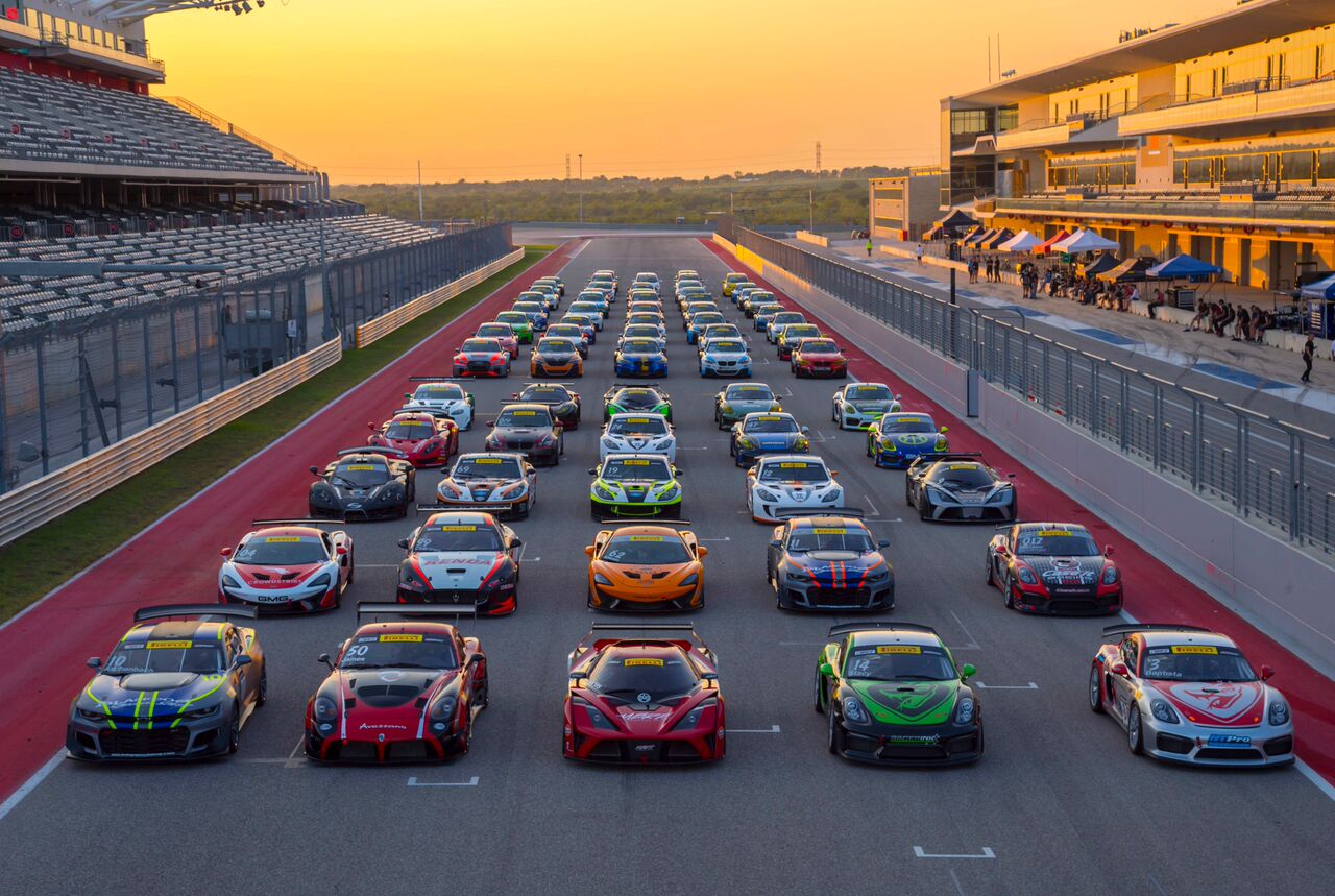 The GTS Class field for the 2017 Pirelli World Challenge Grand Prix of Texas at the Circuit of the Americas. [photo courtesy Pirelli World Challenge]