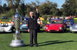 Roger Penske and the Borg Warner Trophy. [Photo by Eddie LePine]