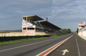 The main grandstands at Reims-Gueux. [Mark Gero Photo]